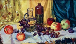 GRAPES AND APPLES, 1997, oil on canvas
