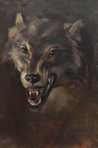 Вероника Суровцева. Волк. 1986, двп, масло, 43×36